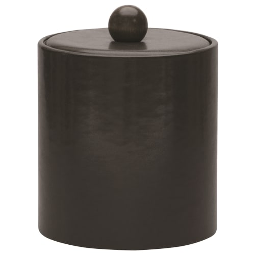 Glamour Deluxe Line, 2 Quart Round Ice Bucket, Black with Wooden Knob